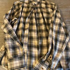 Men's Plaid Shirt - Green and Blue